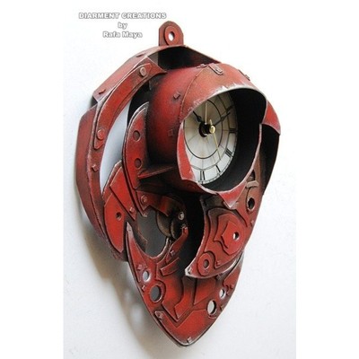 Image for: Steampunk Clock Red Metal