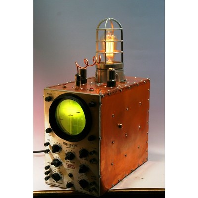Image for: Copper Steampunk Machine Age Submarine Sonar Oscilloscope Desk or Table Lamp