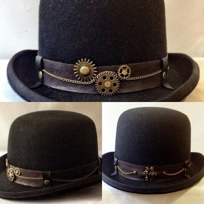 Image for: Subtle cog steampunk bowler hat