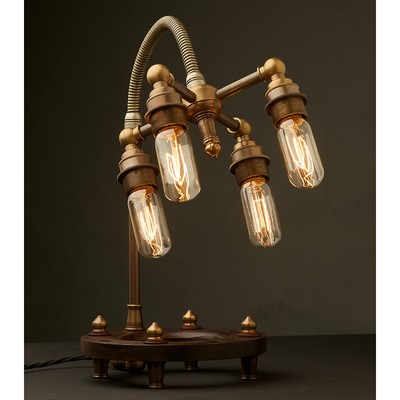 Image for: Edison Light Globes, Brassy & Classy Steampunk-Style Lamp Fixtures