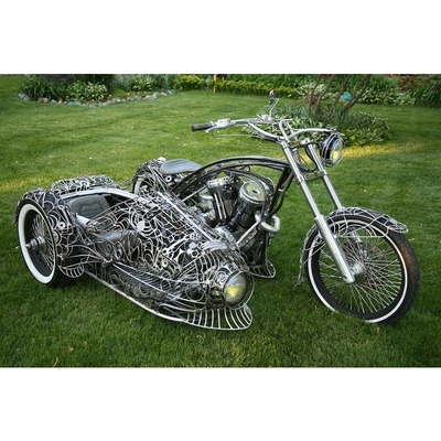 Image for: Steampunk Motorbike and Sidecar