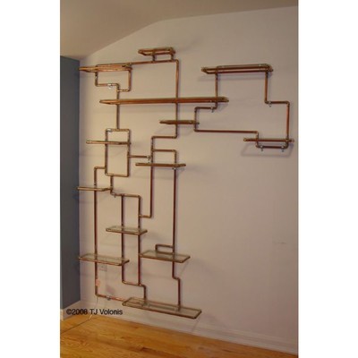 Image for: Copper pipe shelves