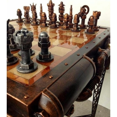 Image for: Steampunk Chess Set by Ram Mallari Jr close-up