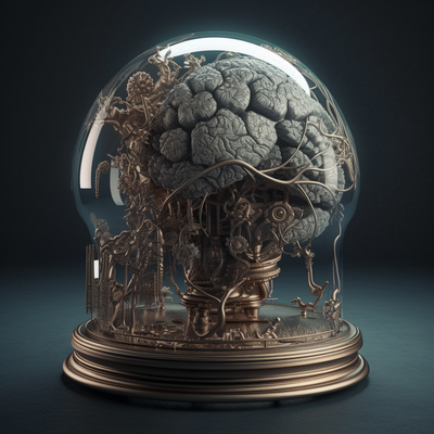 Image for: Brain in a jar sculpture