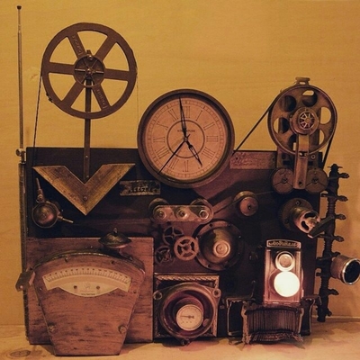 Image for: Steampunk clock and pully model