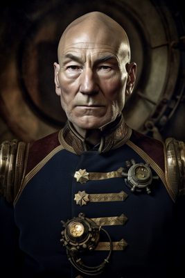 Image for: Captain Picard as a steampunk captain in his uniform