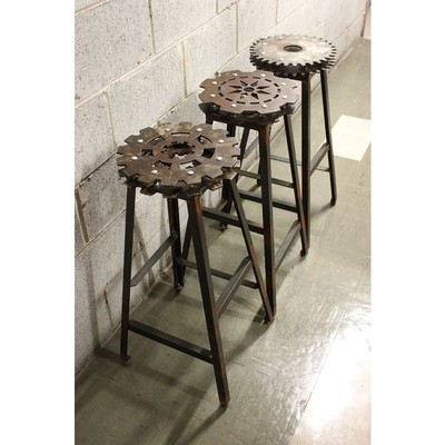 Image for: Set of 3 Industrial Bar Stools by TablesAndStuff
