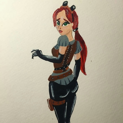 Image for: Steampunk girl cartoon